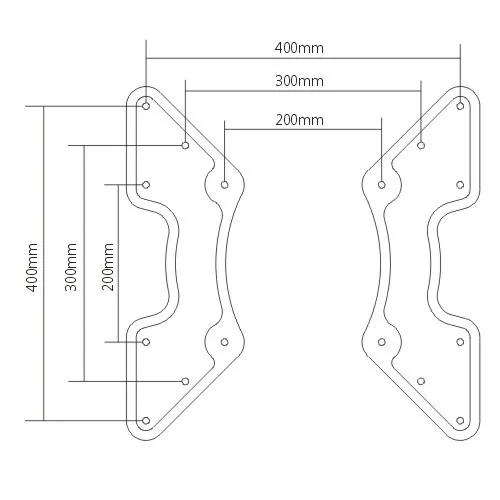 Adaptateurs VESA pour support TV 32 "-55" OPE-128 - Opal-mobilier de bureau casablanca