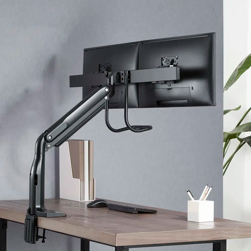 Bras Double moniteur  avec ressort à gaz OPE-133 - Opal-mobilier de bureau casablanca
