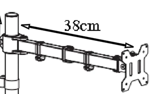 Bras de moniteur simple pour support de bureau OPE-49 - Opal-mobilier de bureau casablanca
