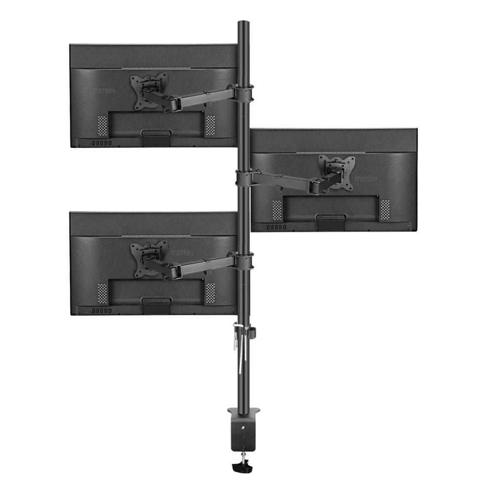 Extra tall desktop stand for three vertical monitors OPE-13