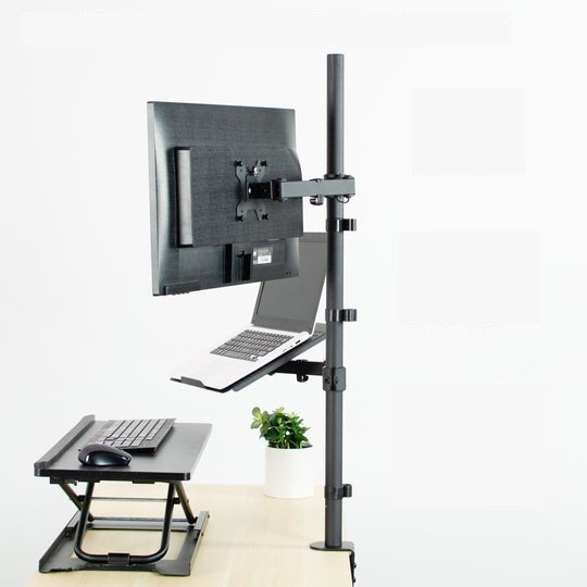 Support de bureau extra haut pour un seul moniteur et ordinateur portable OPE-4 - Opal-mobilier de bureau casablanca