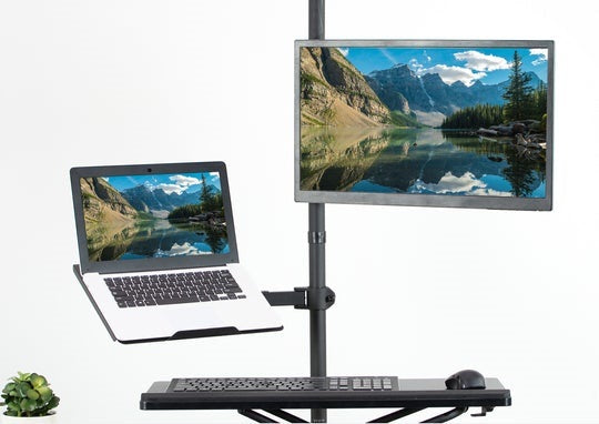 Support de bureau extra haut pour un seul moniteur et ordinateur portable OPE-4 - Opal-mobilier de bureau casablanca
