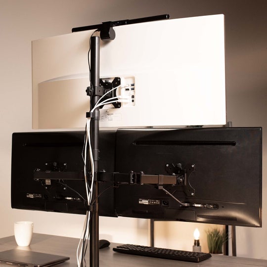 Support de bureau pour trois moniteurs OPE-67 - Opal-mobilier de bureau casablanca