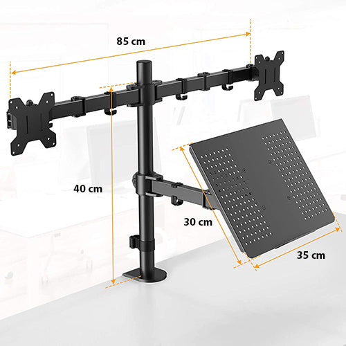 Support deux moniteurs et ordinateur portable OPE-44 - Opal-mobilier de bureau casablanca