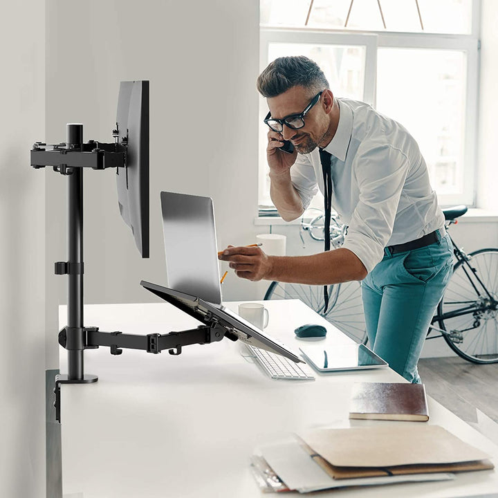 Support deux moniteurs et ordinateur portable OPE-45 - Opal-mobilier de bureau casablanca