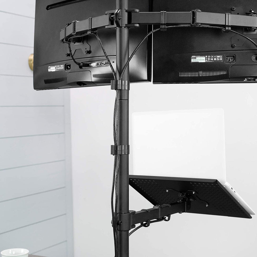 Support deux moniteurs et ordinateur portable OPE-45 - Opal-mobilier de bureau casablanca