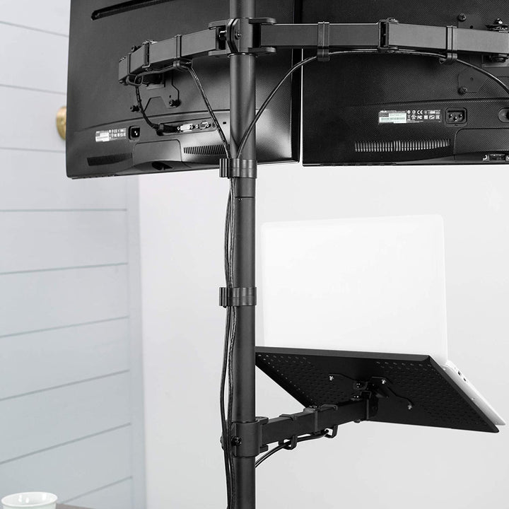 Support deux moniteurs et ordinateur portable OPE-45 - Opal-mobilier de bureau casablanca