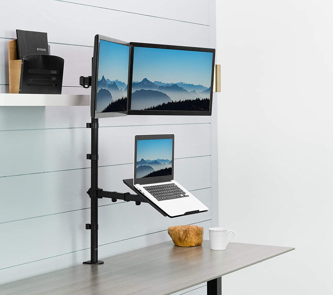 Support deux moniteurs et ordinateur portable OPE-45 - Opal-mobilier de bureau casablanca
